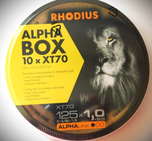 Rhodius Alpha Box Vágótárcsa ( 1 csomagban 10 darab) XT70 125x1,0  mm